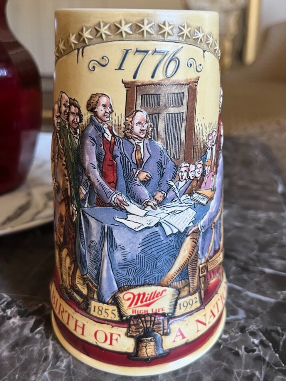 Miller High Life “Birth of a Nation” Beer Stein 1776 Vintage Patriotic Collector